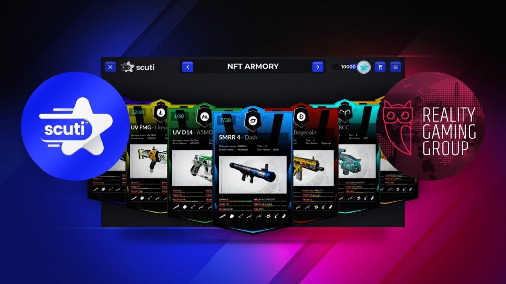 Scuti and Reality Gaming Group enable game devs to sell NFTs in their stores