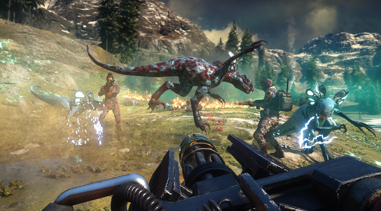 Second Extinction is a dinosaur-shooting co-op game.