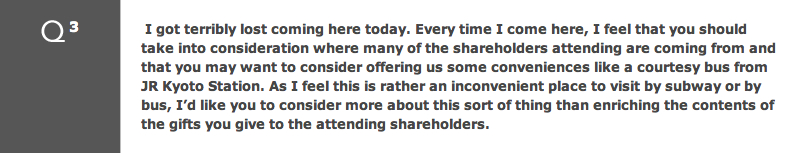 Question 3 from Nintendo's 72nd annual shareholders meeting