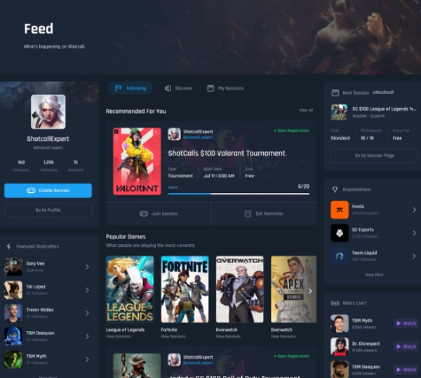 The Shotcall platform