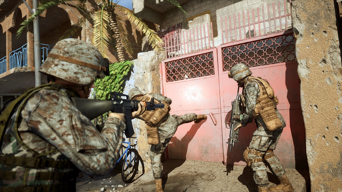 Kicking down doors and discerning what lies beyond them is a big par t of Six Days in Fallujah.