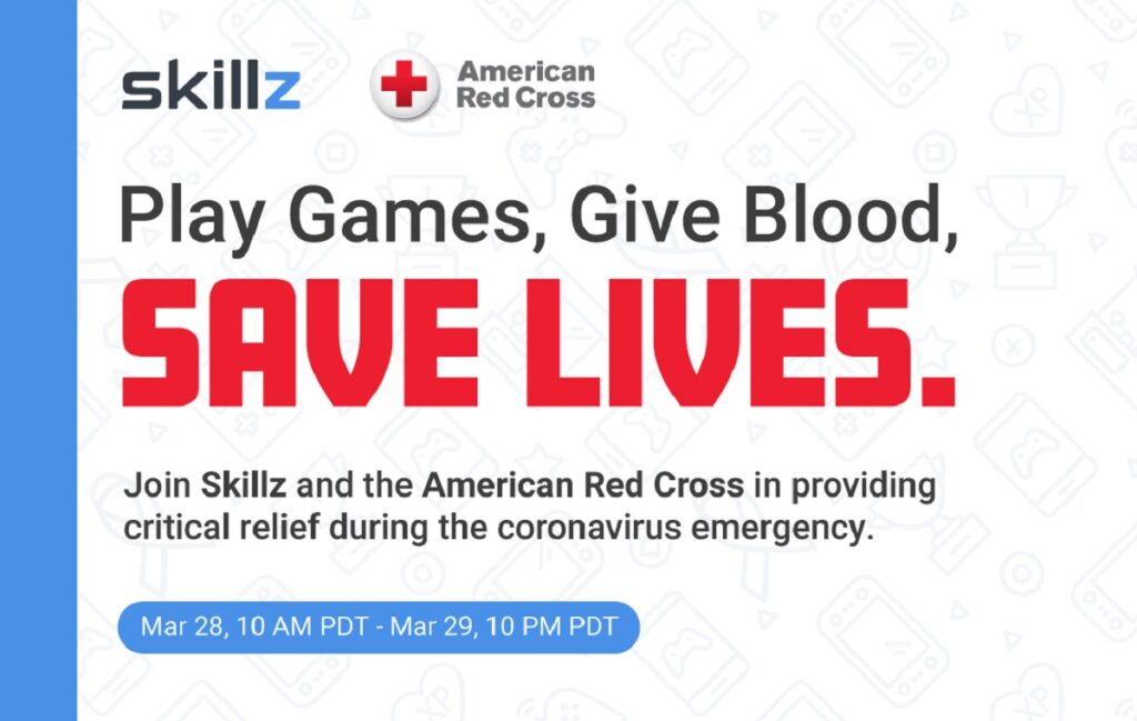 Skillz is running mobile game tournaments to raises money for the Red Cross.