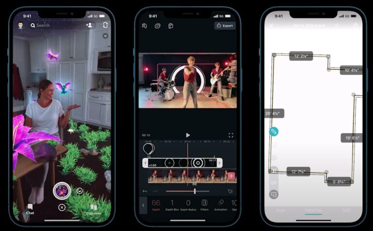 Snap uses Apple's latest LiDAR sensor to do AR imagery.