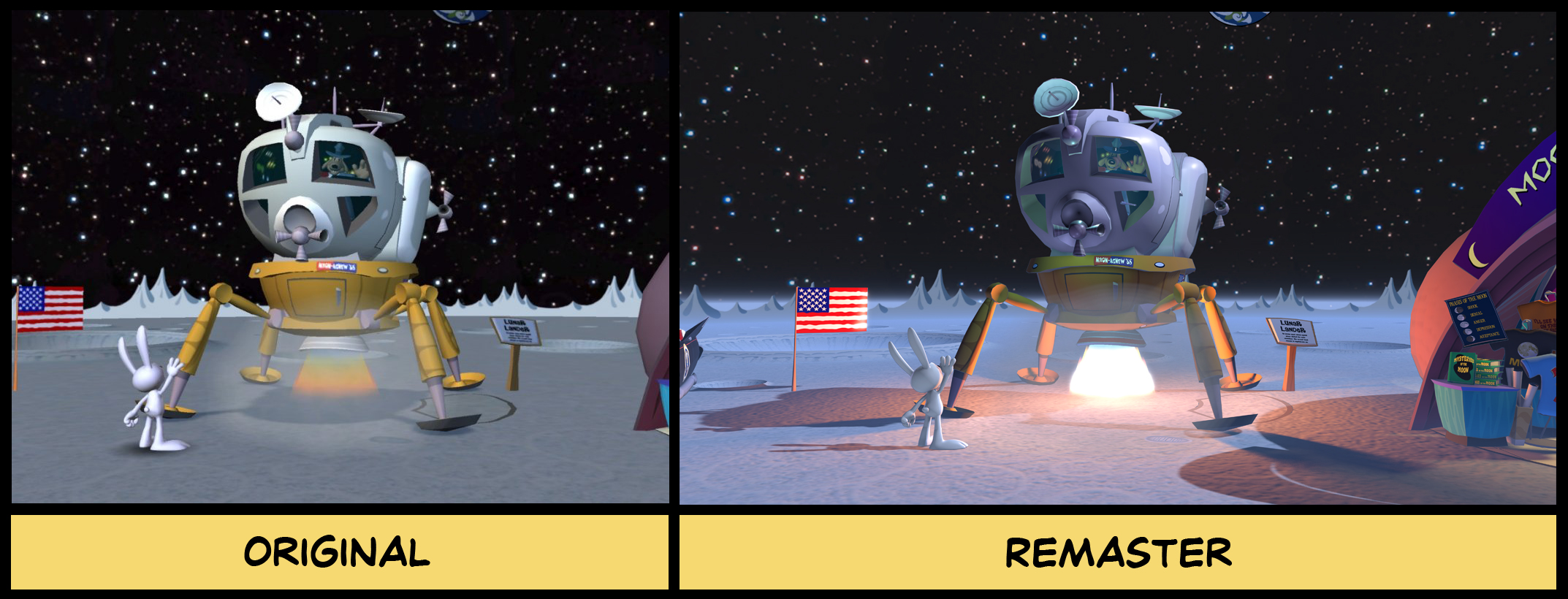 Before and after remastering.