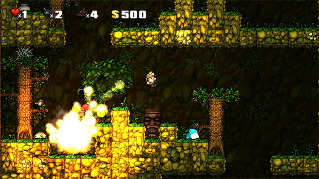 Indie jumps around and explodes stuff
