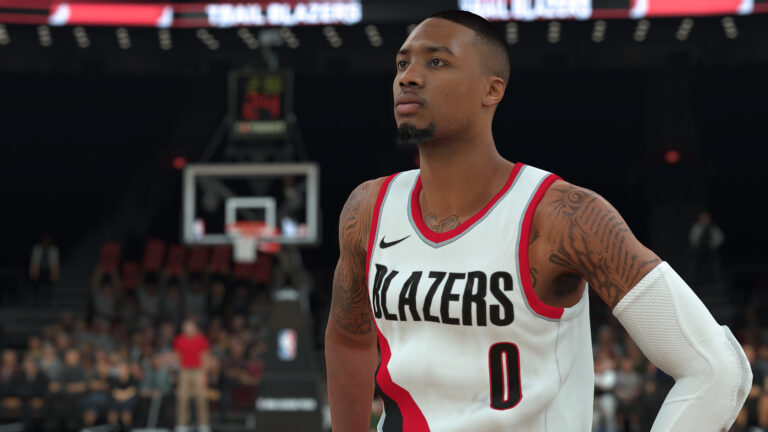 The well-inked Damian Lillard in NBA2K.