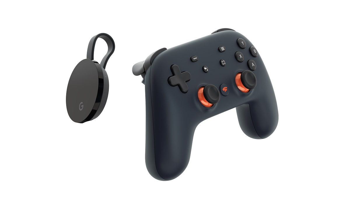 Stadia controller and Chromecast Ultra.