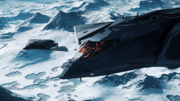 An Eclipse stealth bomber in Star Citizen.