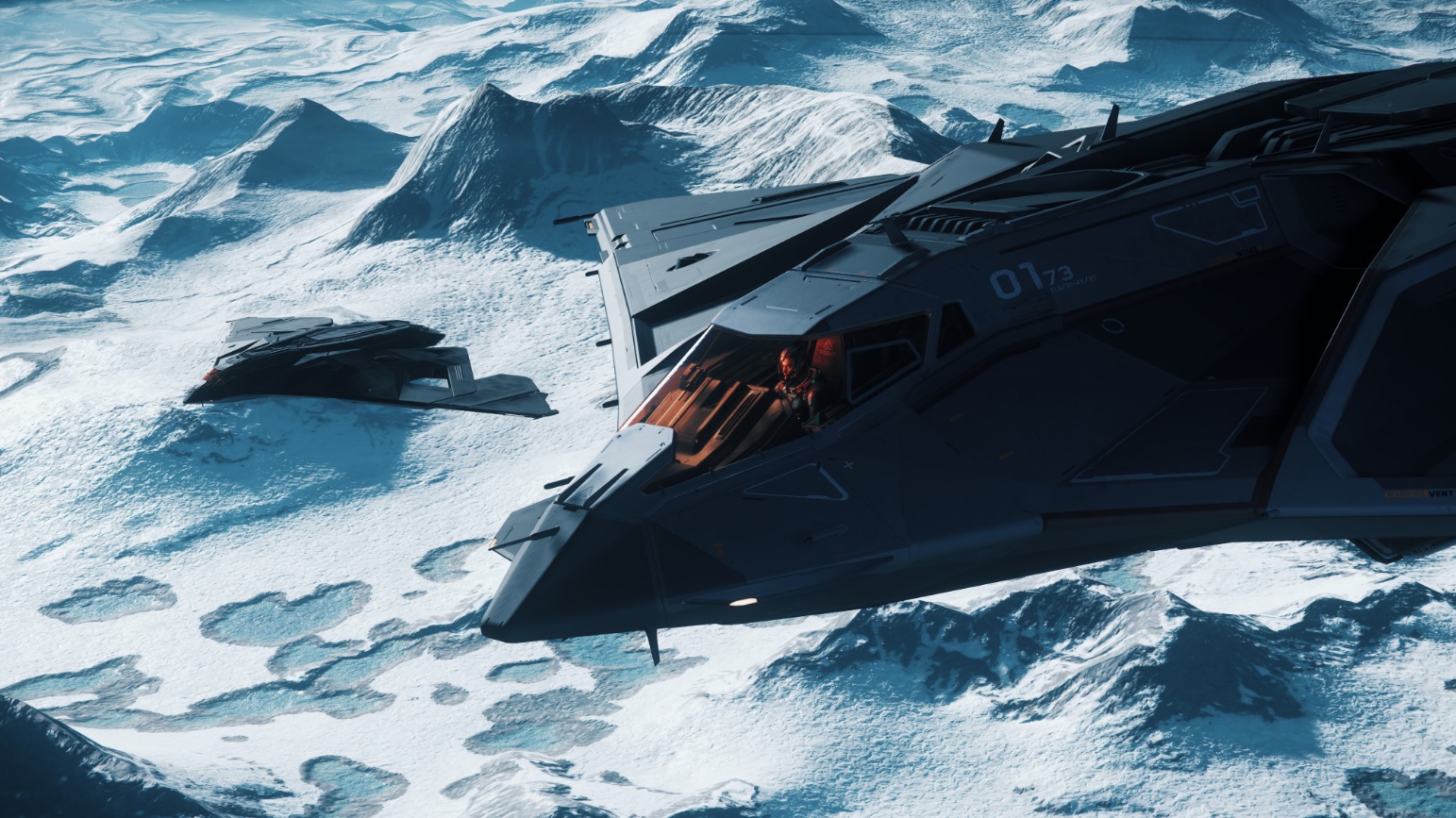 An Eclipse stealth bomber in Star Citizen.
