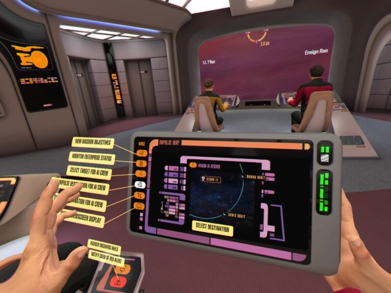 Take command of the NCC-1701-D Enterprise, directly from the captain's chair.