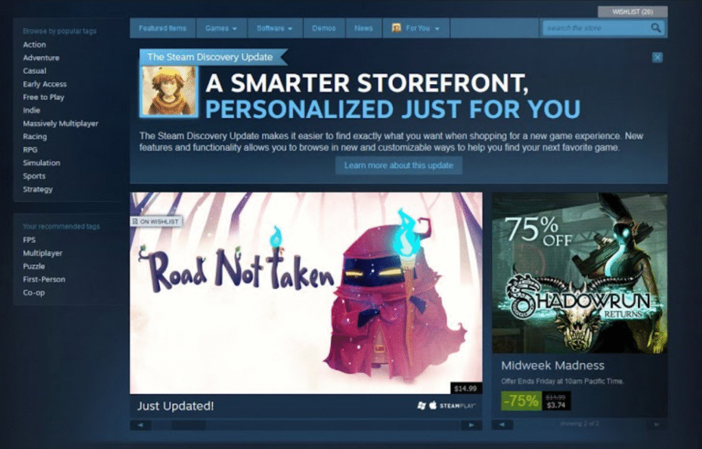 Valve: 1.3M people follow Steam Curators, revenue grows by 18% for more obscure games