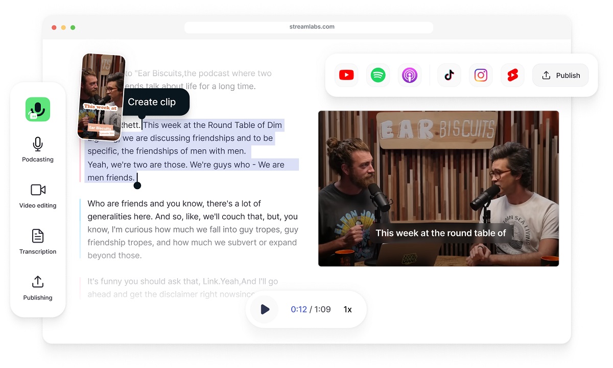 Streamlabs' Podcast Editor