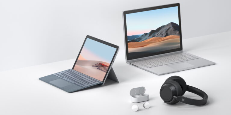 Surface Book 3, Surface Go 2, Surface Headphones 2, Surface Earbuds