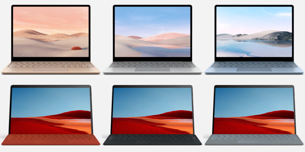 Surface Laptop Go and Surface Pro X with SQ2