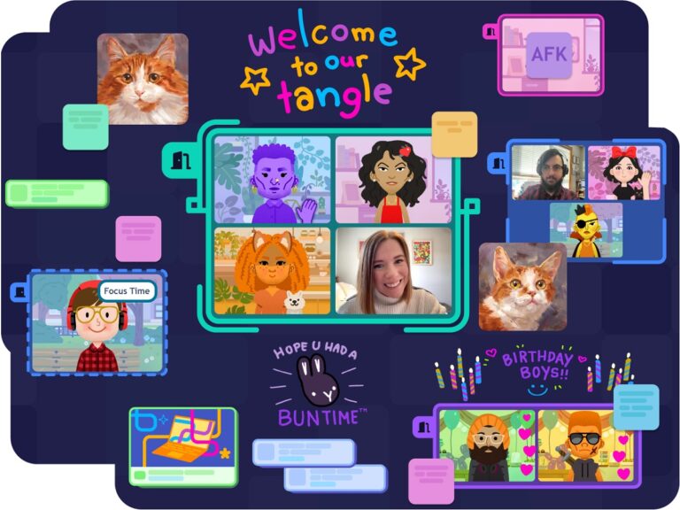 Tangle is a virtual workplace designed to reduce meetings and stress.