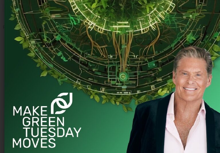 David Hasselhoff is supporting PlanetPlay's Make Green Tuesday Moves.