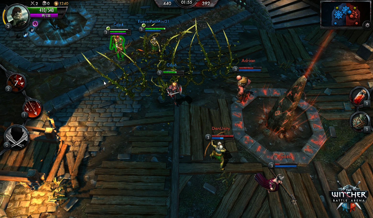 The Witcher Battle Arena gameplay