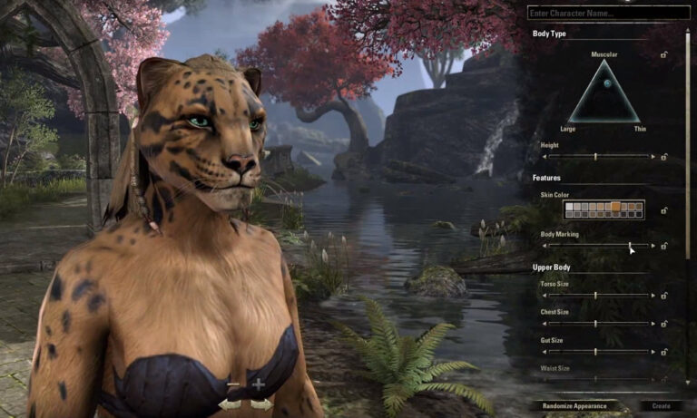 Elder Scrolls Online character screen