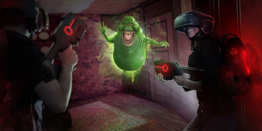 A Ghostbusters VR experience at The Void.
