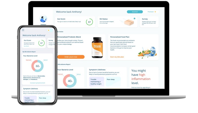 Thryve prescribes probiotics for you based on your gut health.