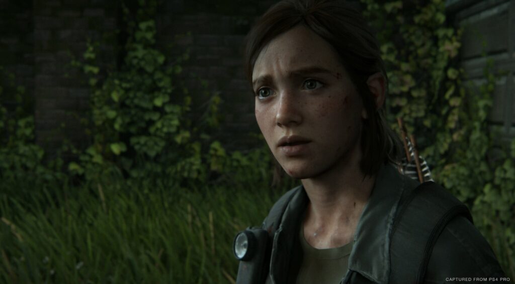 Ellie's look of surprise.