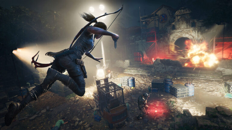 Lara Croft causes death from above in Shadow of the Tomb Raider.