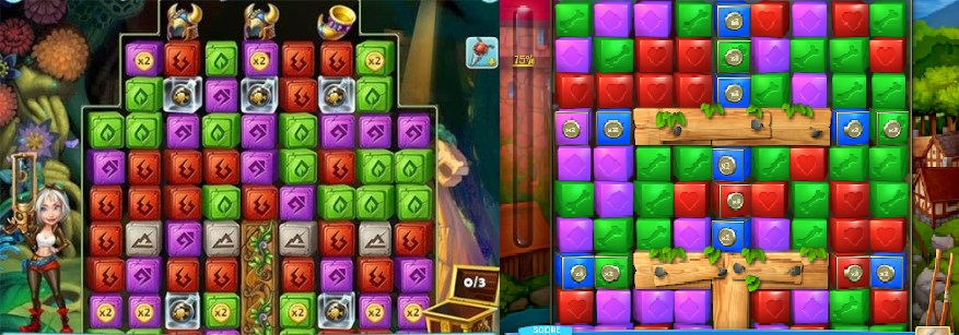 Treasure Epic on the left and Pet Rescue Saga on the right.