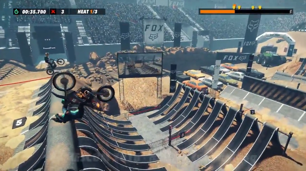 Dean Takahashi is upside down in Trials: Rising.