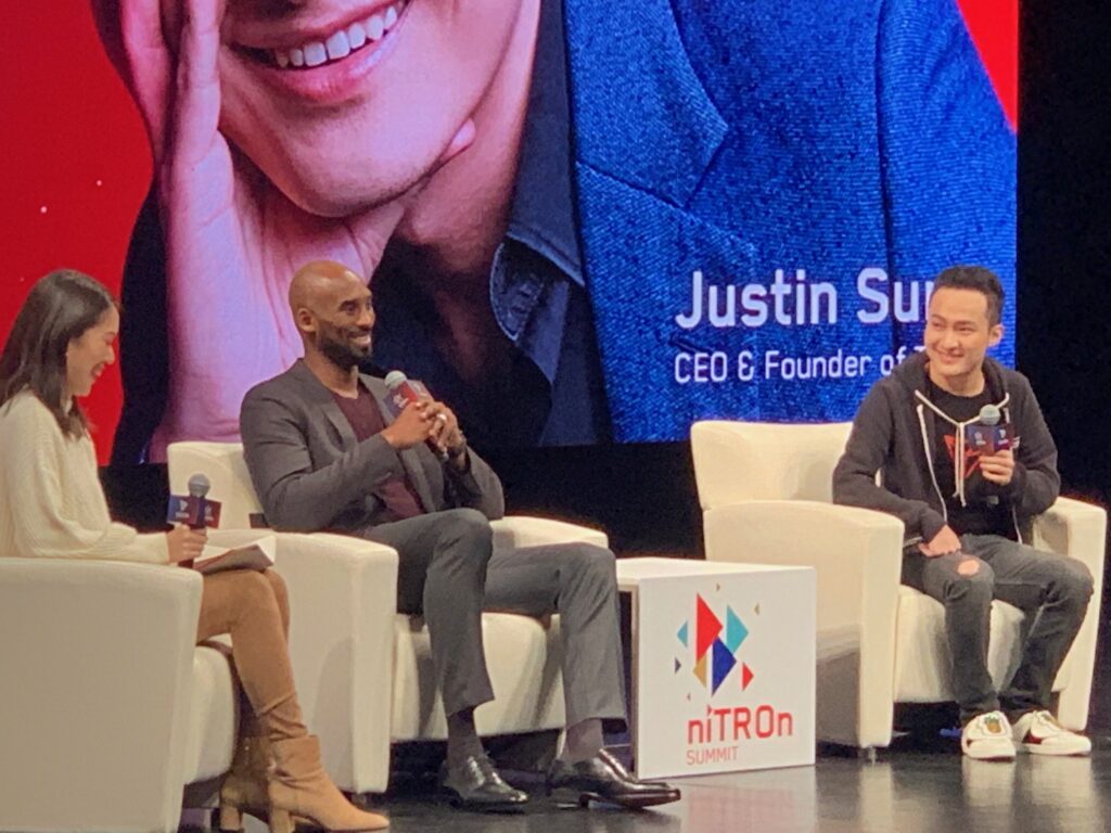 Kobe Bryant made an appearance along with Tron founder Justin Sun at the NiTron Summit.