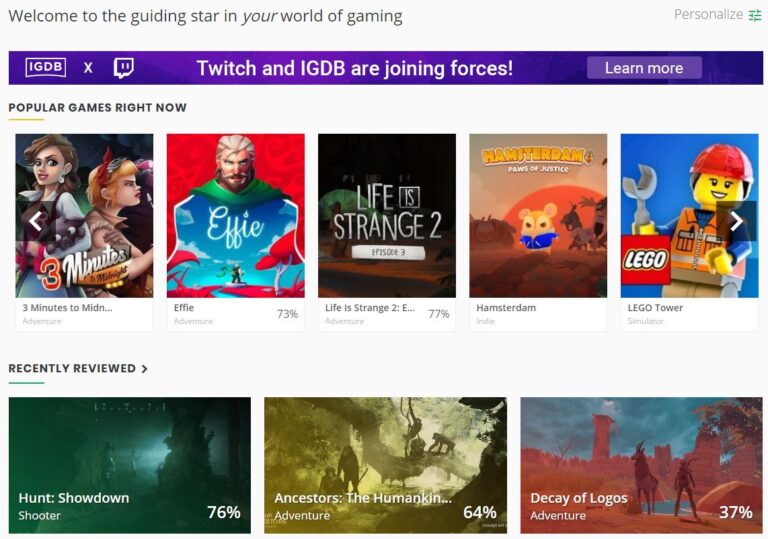 Twitch is planning to help spruce up IGDB's data and technology.