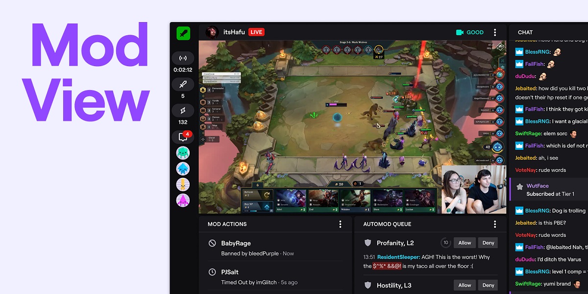 Twitch launches moderator views for easier monitoring of livestreams.