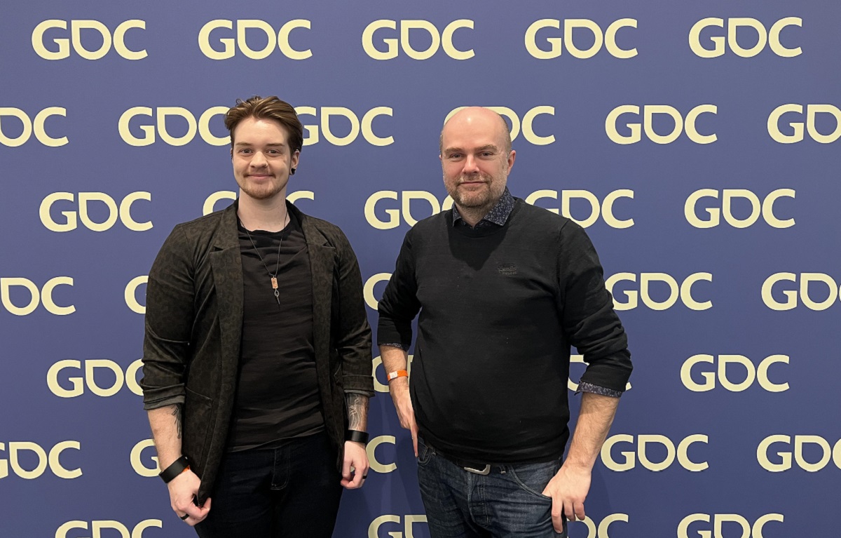 Pierre Escaich (Neurodiversity Talent Program Director, Ubisoft) and Aris Bricker (Associate Game Designer, Redstorm, Ubisoft)