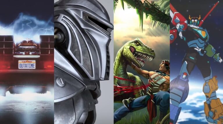 Universal's latest potential game franchises: Back to the Future, Battlestar Galactica, Turok, and Voltron.
