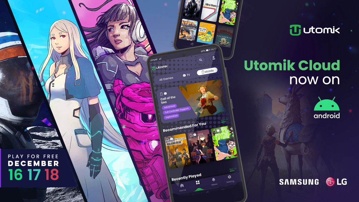 Utomik cloud gaming is heading to Android devices.