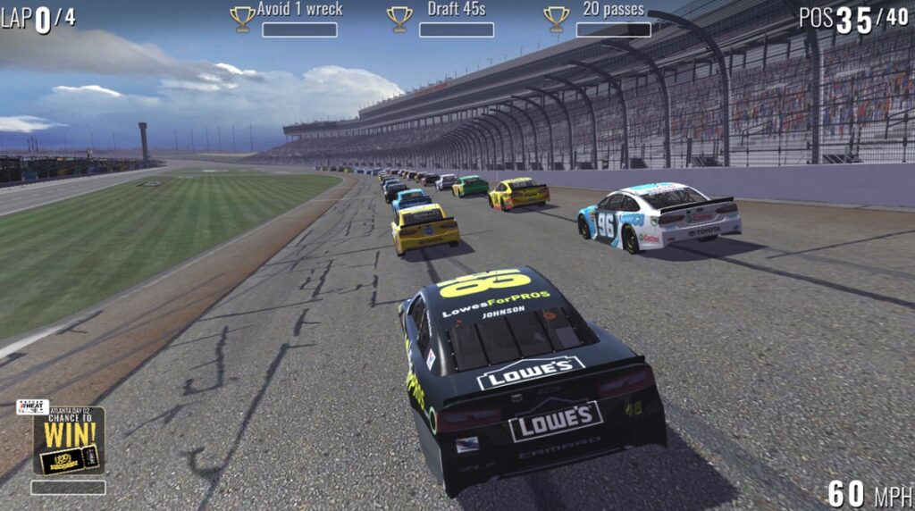 You can win a discount on a Nascar race ticket with Winfinite's deal with 704Games.