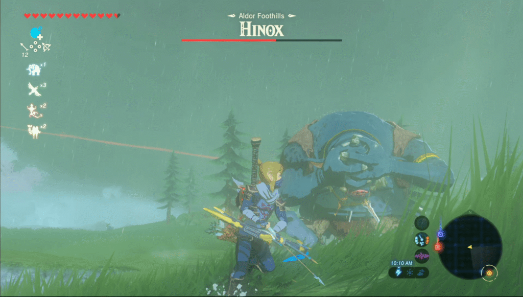 Fighting Zelda: Breath of the Wild minibosses in a thunderstorm is stylish and dramatic