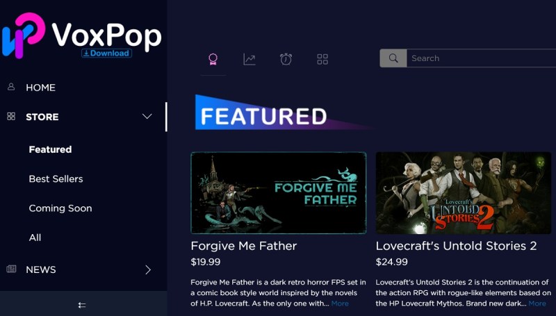 VoxPop Games is a peer-to-peer store for indie games.