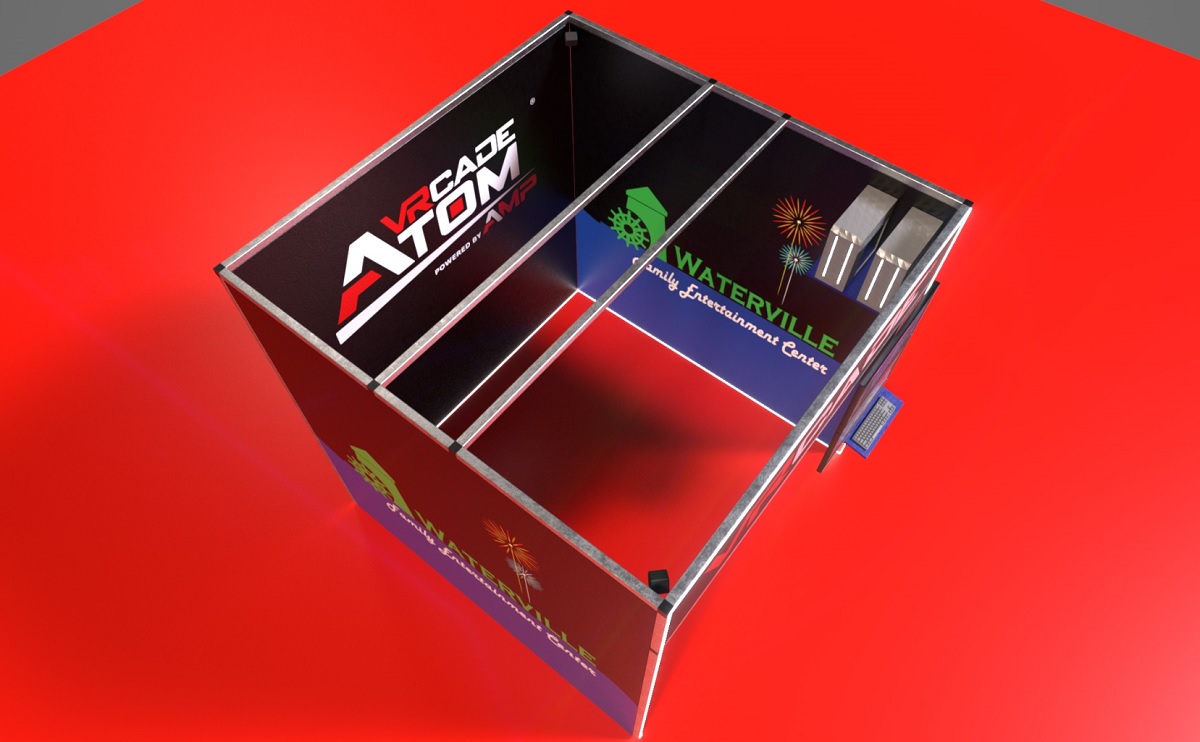 The VRcade Atom is smaller virtual reality arcade booth.