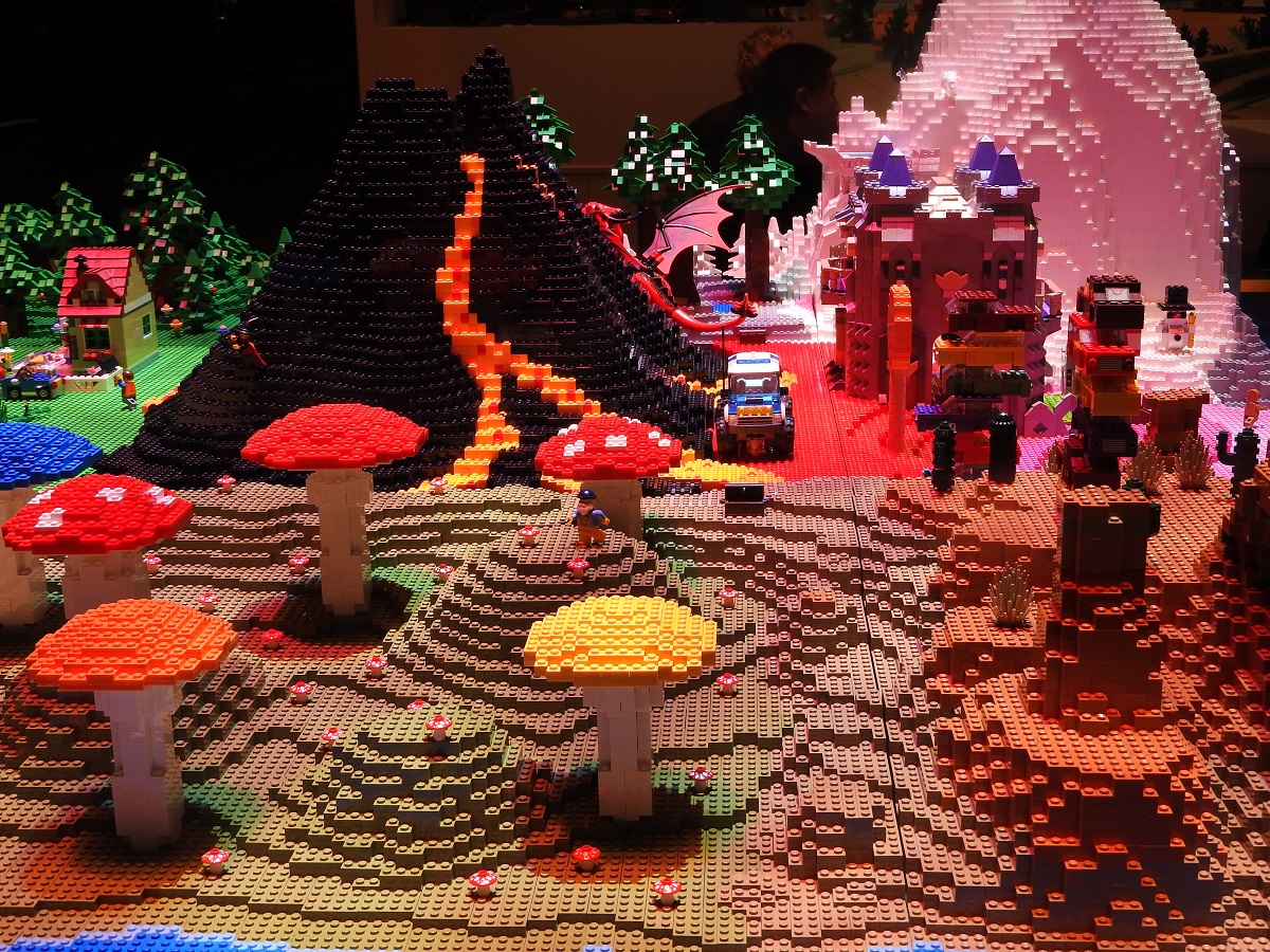 The Lego display at the E3 booth of Warner Bros.