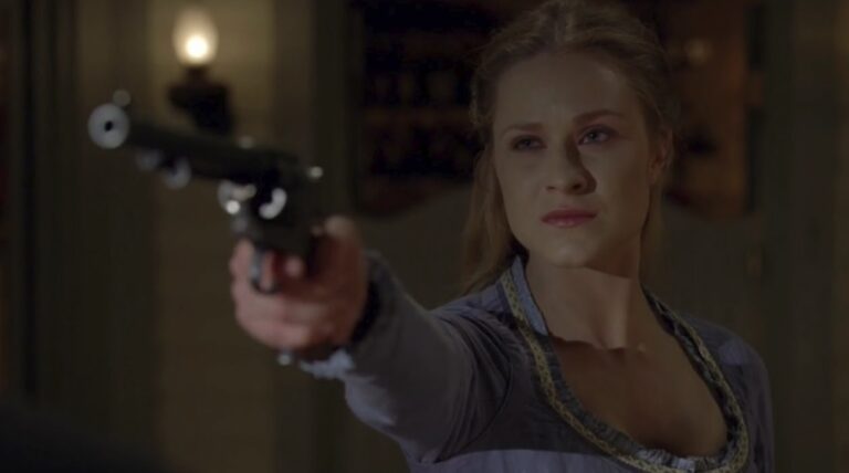 Dolores is an AI character in Westworld who achieves consciousness.