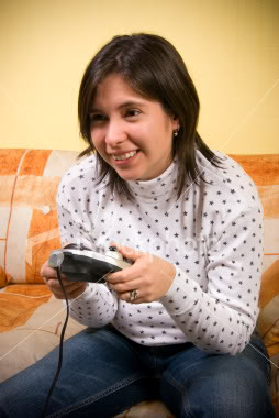 Girl playing games