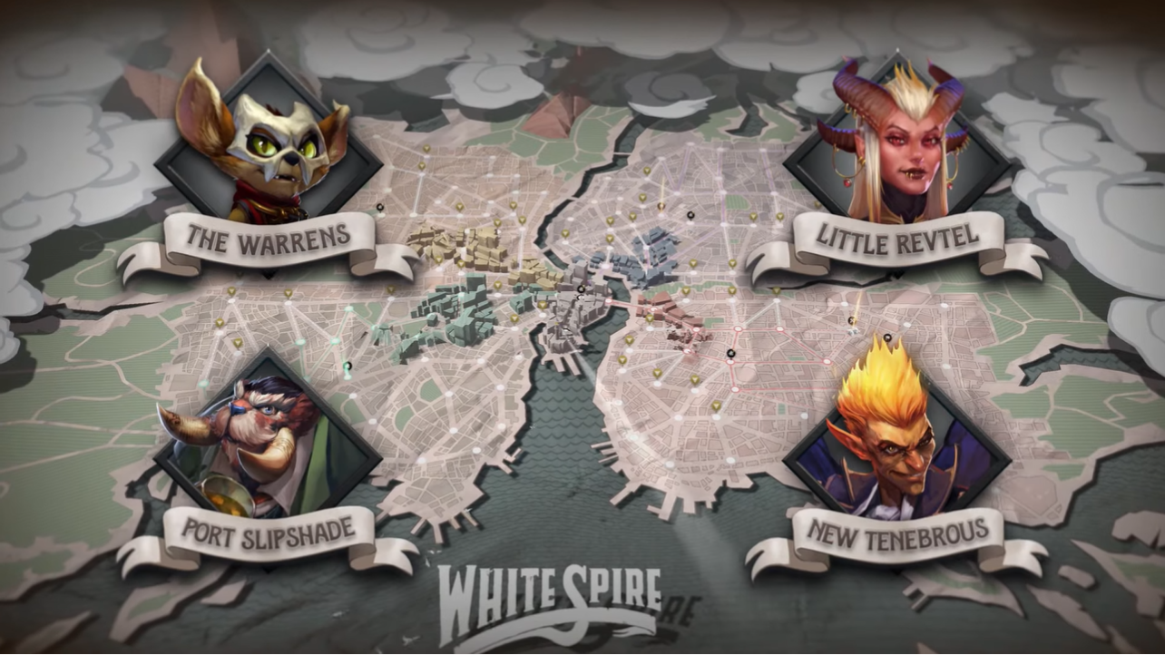 Some of the villains aiming to take over the city of White Spire in Dota Underlords Season One.