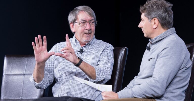 Will Wright of Gallium (left) and Peter Levin of Griffin Gaming Partners.