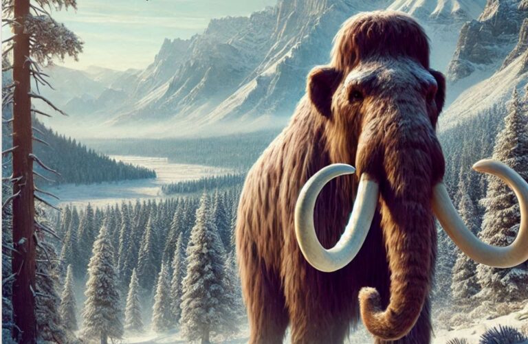 Woolly mammoth image generated by Microsoft Copilot.