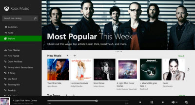 Xbox Music popular tab