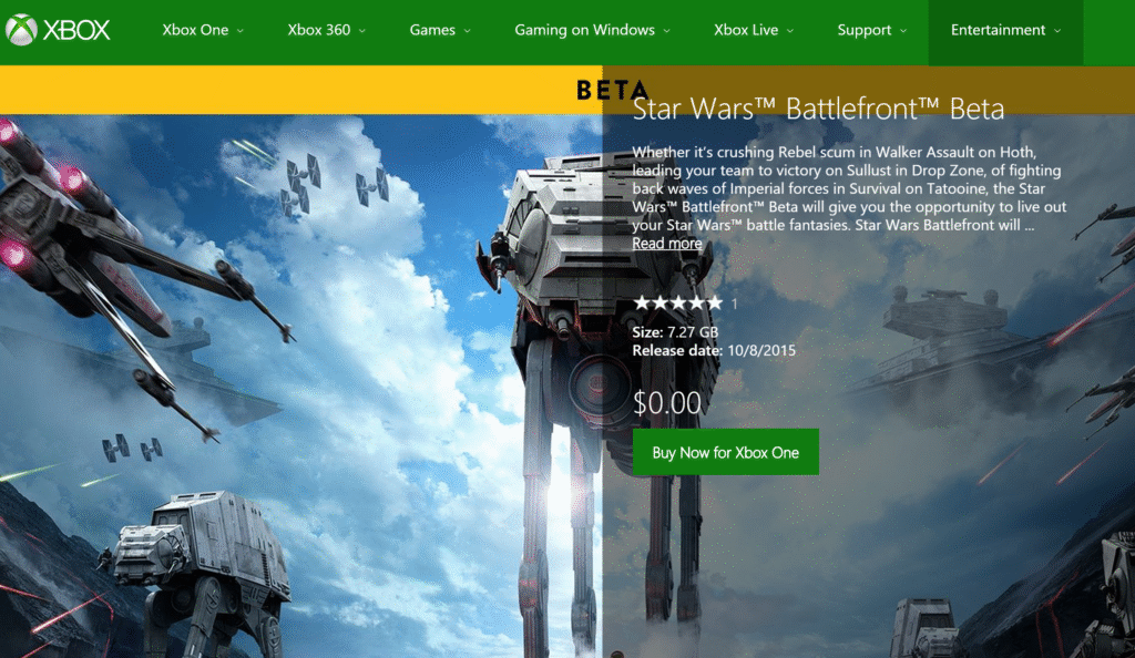 Star Wars: Battlefront’s beta is live now on PlayStation 4 and Xbox One
