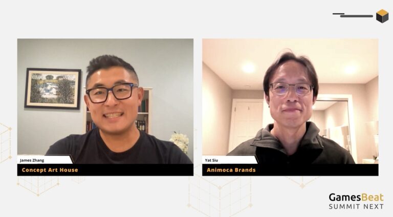 James Zhang (left) and Yat Siu discuss the future of NFTs and games.