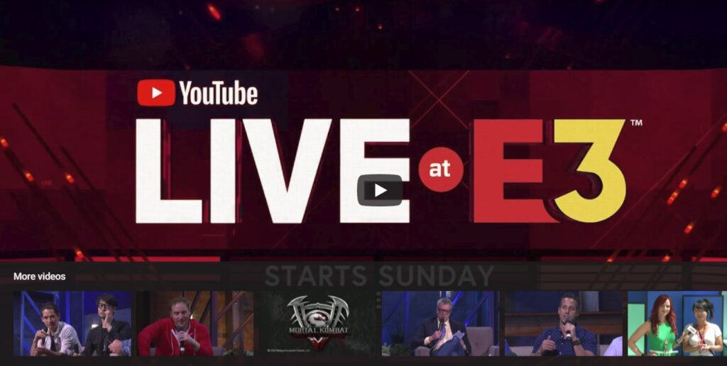 YouTube Live at E3 2018
