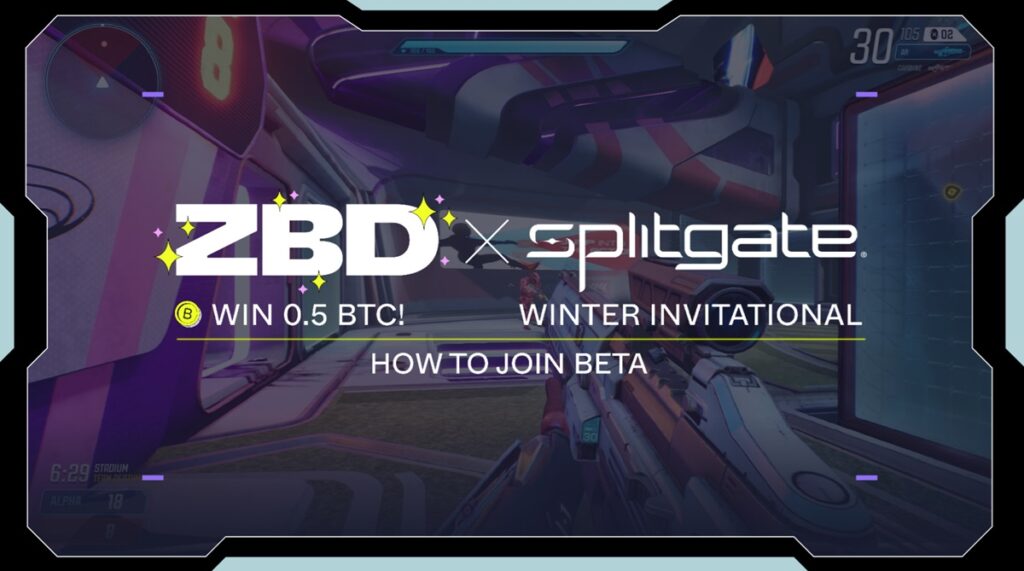 ZBD enables Bitcoin winnings in Splitgate tournament.
