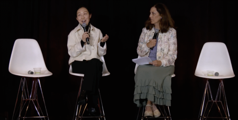 NC America CEO Jeonghee “JJ” Jin and Niko Partners CEO Lisa Cosmos Hanson at GamesBeat Summit.